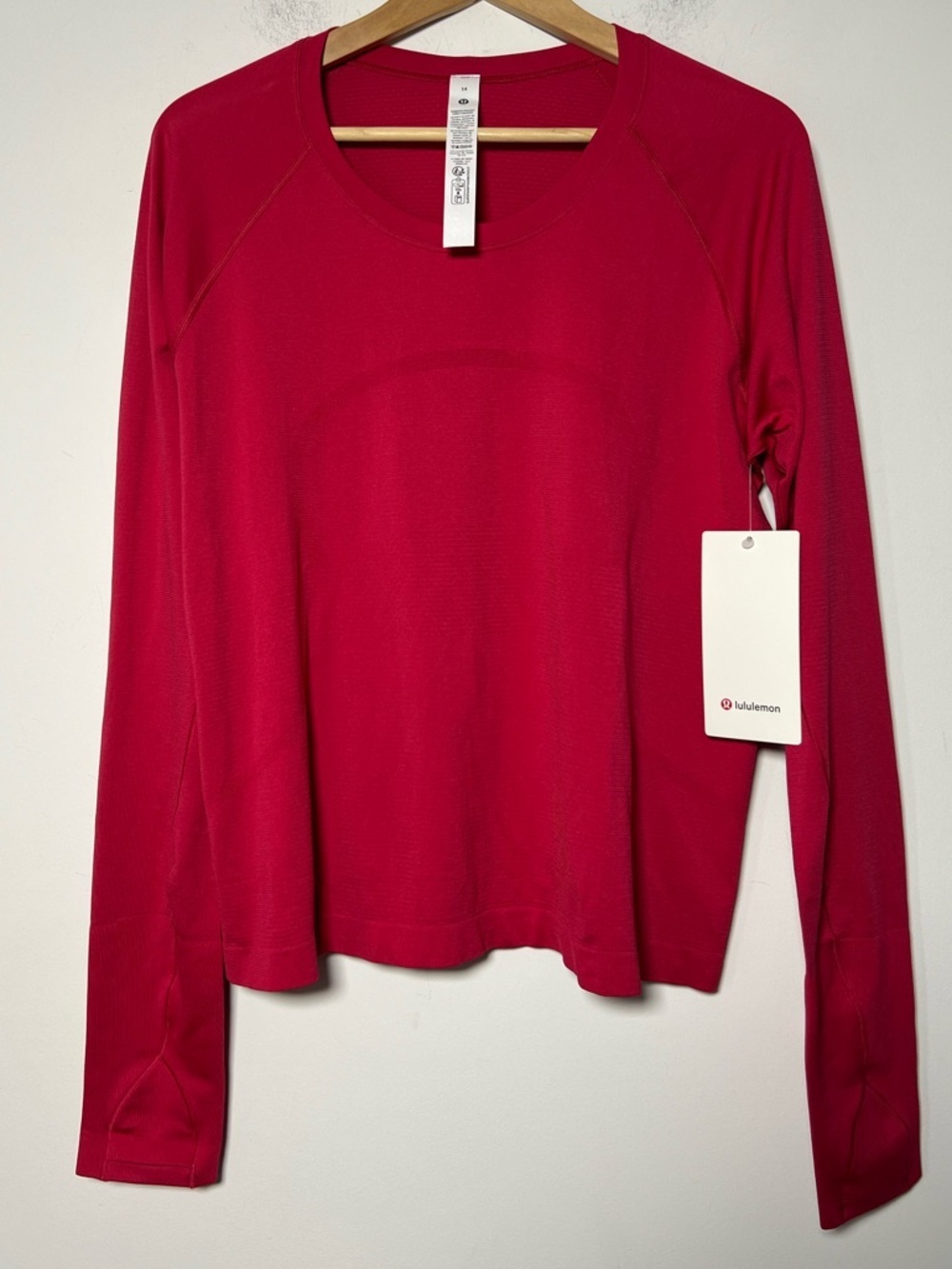 lululemon Swiftly Tech Long-Sleeve Shirt 2.0 Waist Length Pink Dragonfruit 2025 - Picture 2 of 11